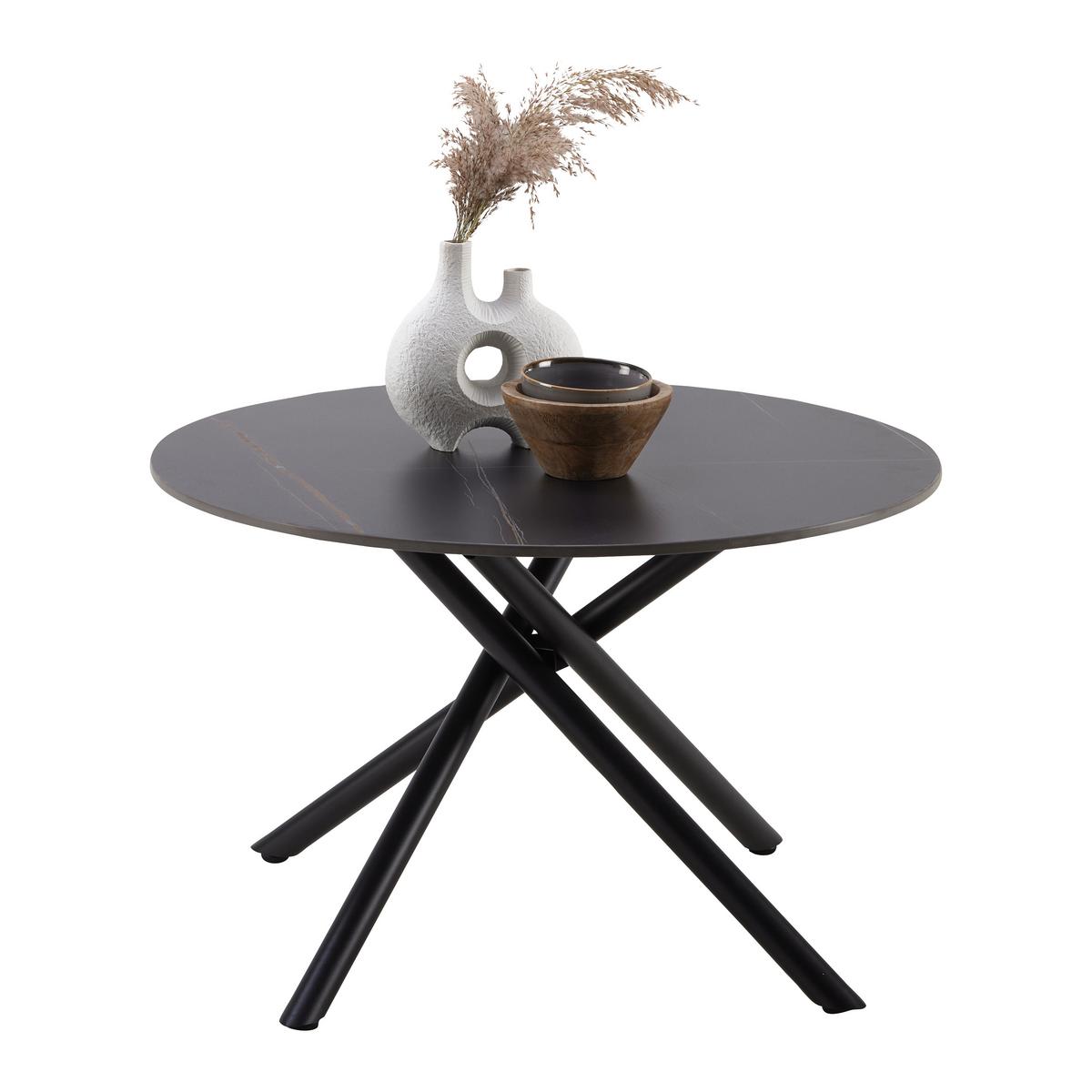 Couchtisch Marbella Schwarz - Schwarz, MODERN, Keramik/Metall (70/70/44cm) - Mömax