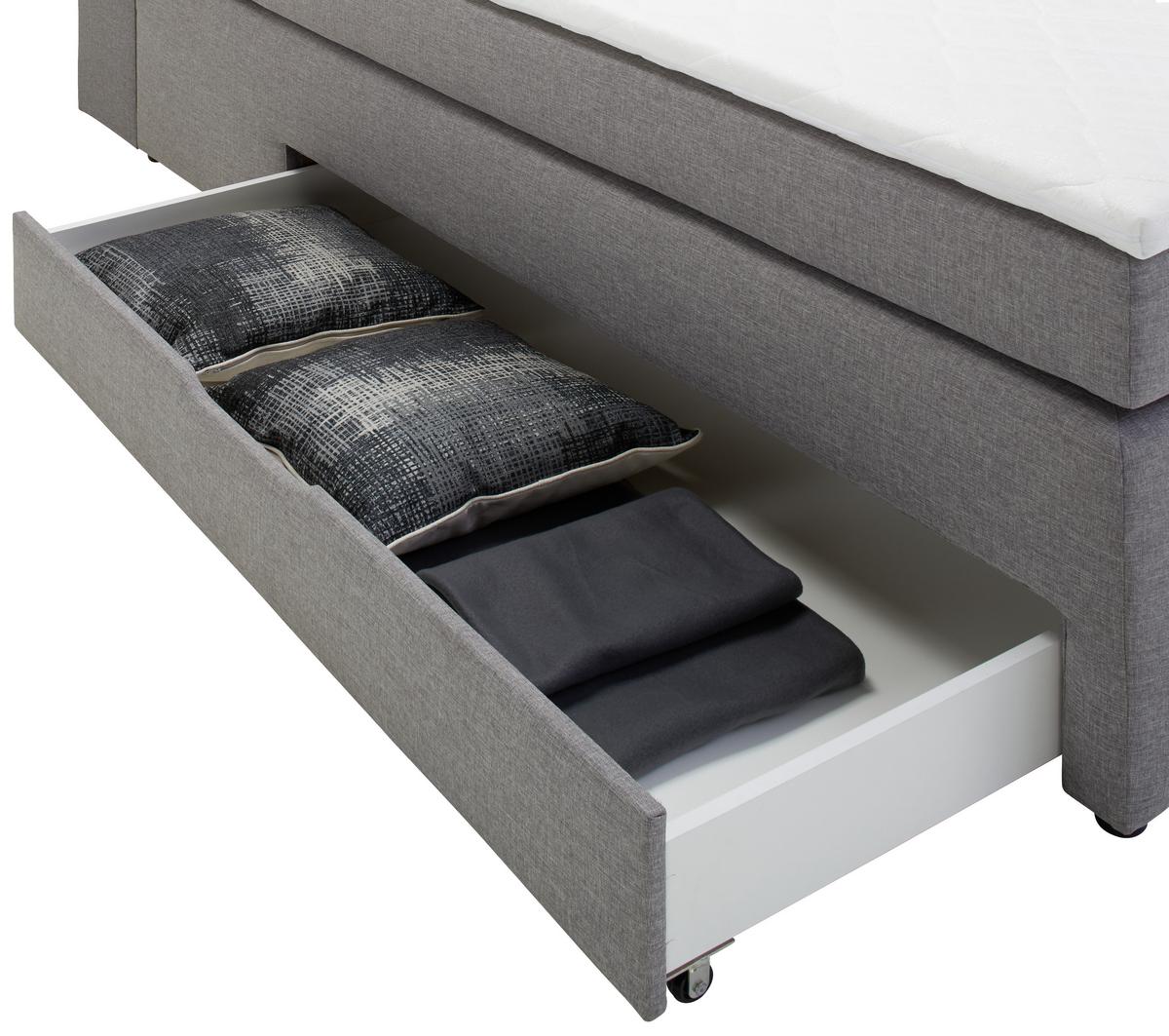 Boxspringbett Flexi-schublade In Grau Ca. 160x200cm - Schwarz/Grau, Modern, Holz/Holzwerkstoff (160/200cm) - Mömax