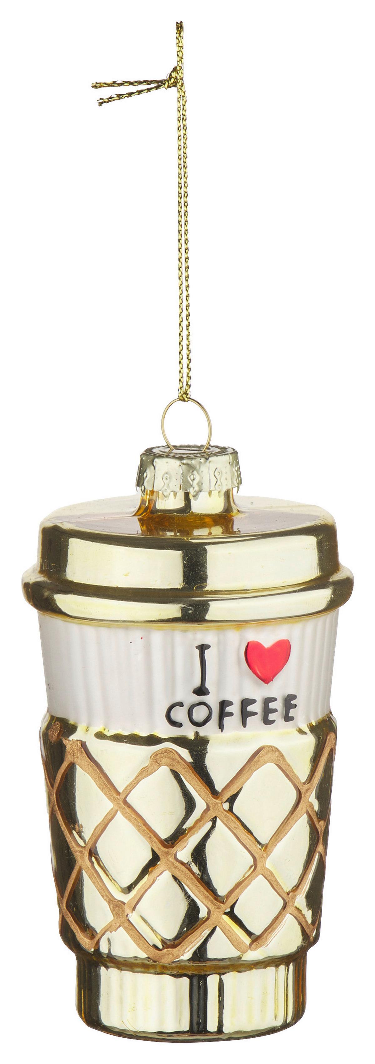 Christbaumanhänger Figures Braun/Beige/Goldfarben - Beige/Goldfarben, Glas (5,5/11cm) - Mömax