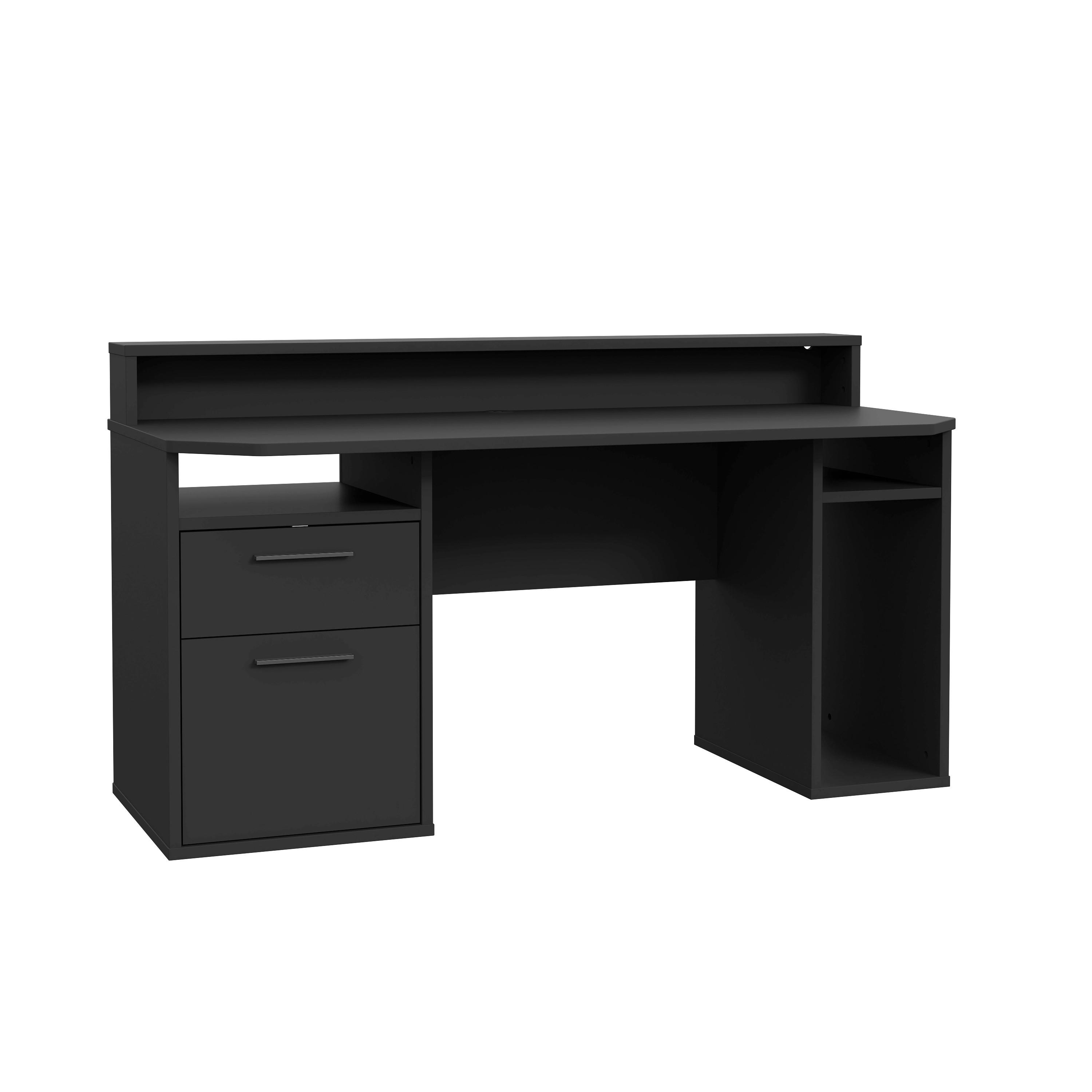 Gaming Miza Tezaur, Črna - črna, Moderno, kovina/umetna masa (160/72/91cm) - MID.YOU