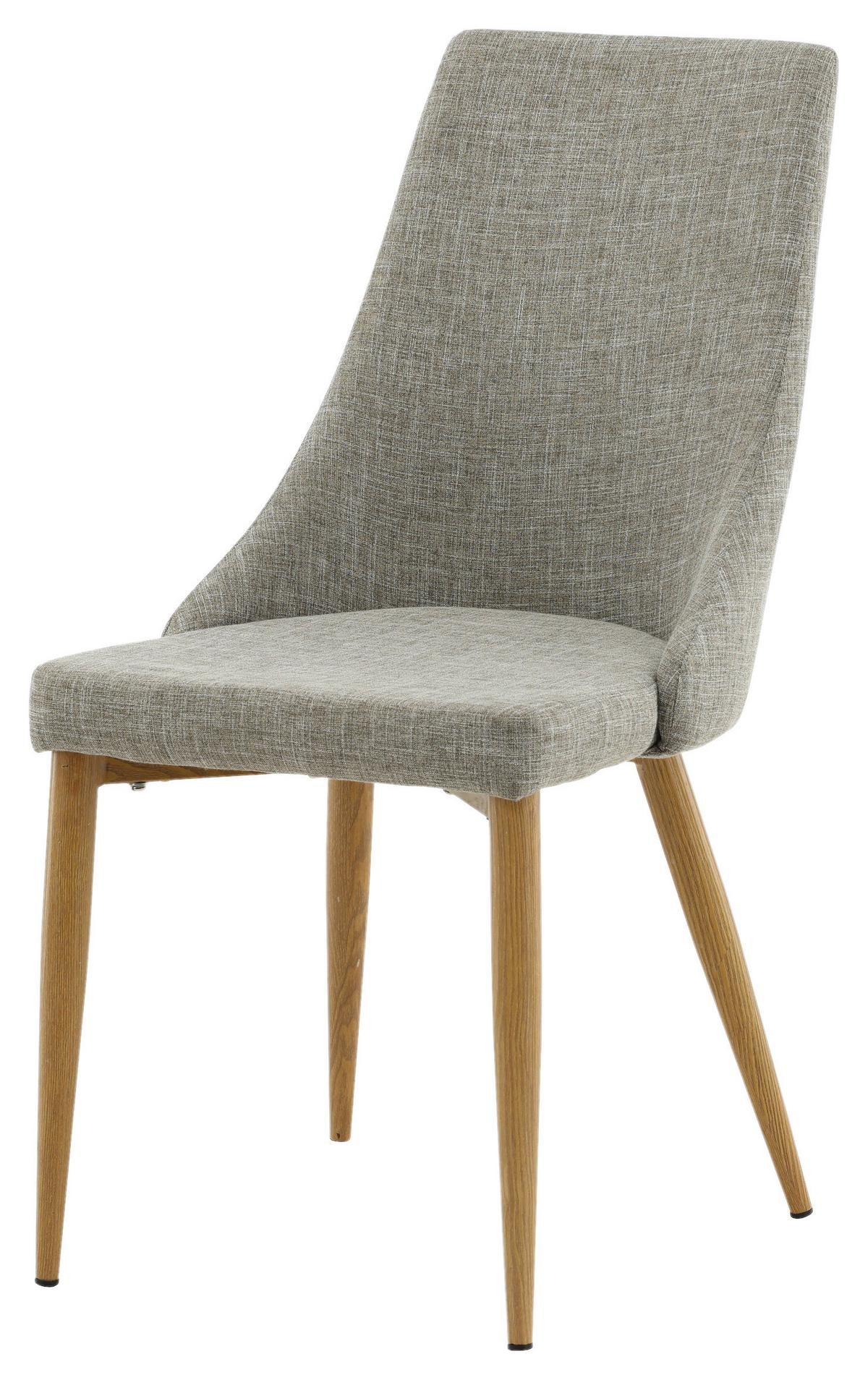 STUHL-SET LEONE - Beige/Hellgrau, Design, Textil/Metall (46.5/91/63cm) - Livetastic