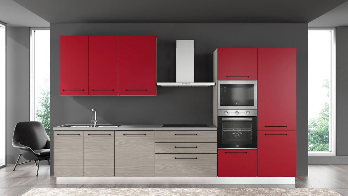 Blok Kuhinja S Aparatima Line 360 - siva/hrast sivi, Konvencionalno, drvo/metal (360/216-240/60cm) - Mömax