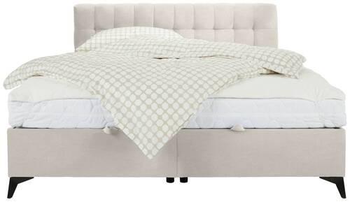 Boxbett in Beige ca. 160x200cm - Beige/Schwarz, KONVENTIONELL, Holzwerkstoff/Kunststoff (160/200cm) - Mömax