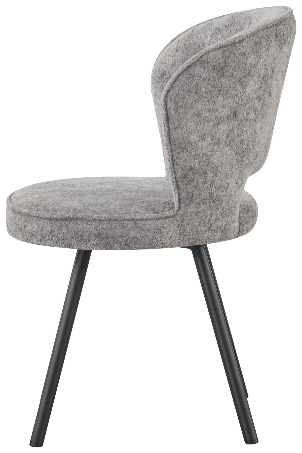 Stuhl Mina Dunkelgrau/Schwarz - Dunkelgrau/Schwarz, Design, Holz/Textil (52/86/61cm) - Mömax