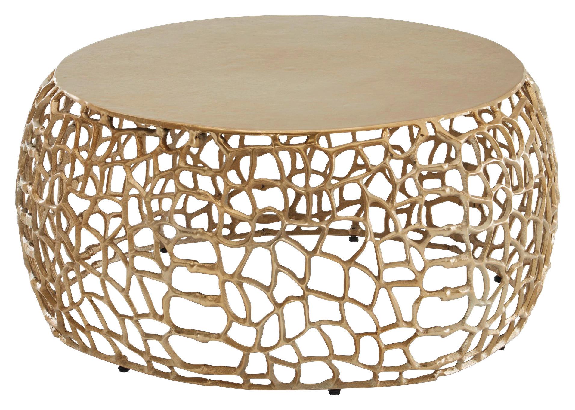 Klubska Miza Wohnling - zlate barve, Design, kovina (66/66/30cm) - MID.YOU