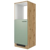 Geräteumbauschrank Cara ca. 60x169x60 cm Grün/Eiche - Schwarz/Eiche Artisan, KONVENTIONELL, Holzwerkstoff/Metall (60/168,5/60cm) - FlexWell
