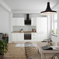 Küchenleerblock Touch High o. Geräte Weiß - Edelstahlfarben/Eichefarben, MODERN, Holzwerkstoff/Metall (300cm) - Nobilia