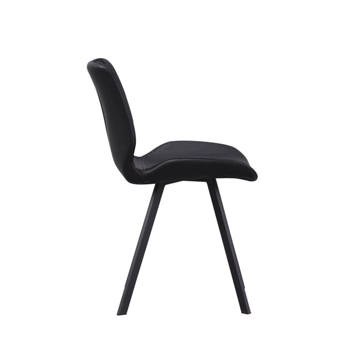 Stuhl-Set Barona 4er-Set Schwarz Lederlook - Schwarz, MODERN, Textil/Metall (44/80/55cm) - MID.YOU