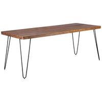 Jedilna Miza Bagli, Pravi Les, 200x80cm - črna/barve indijskega rožnega lesa, Design, kovina/les (200/80/76cm) - MID.YOU