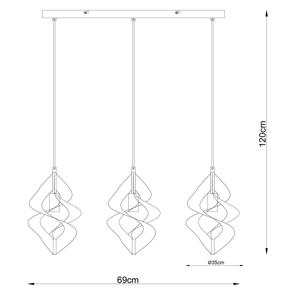LAMPA WISZĄCA DORISA - kolor złoty, Design, metal (70/17/120cm) - Collett's Monde