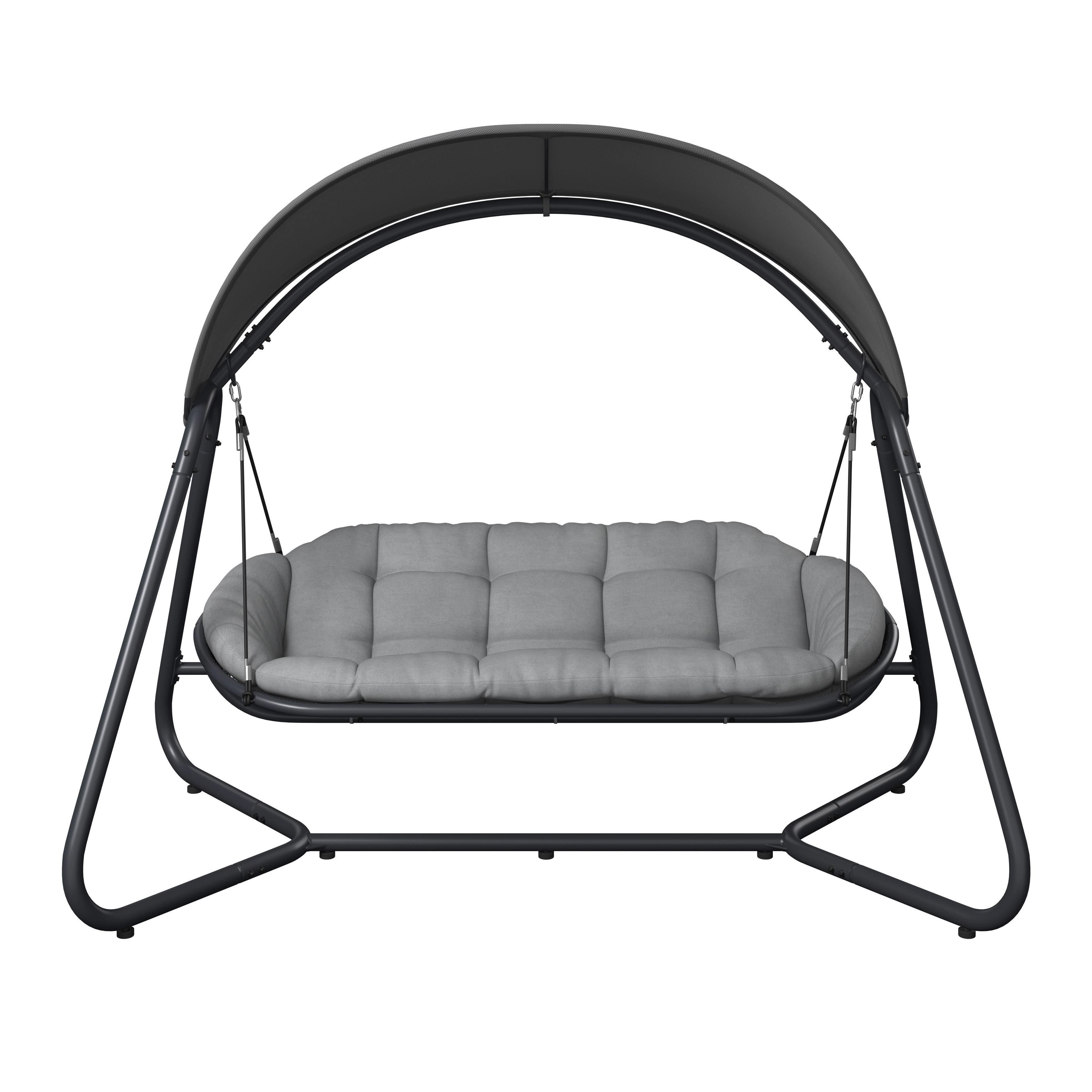HAMMOCK HOLIDAY - ljusgrå/antracit, Modern, metall/textil (234,5/201/131,3cm) - Mömax