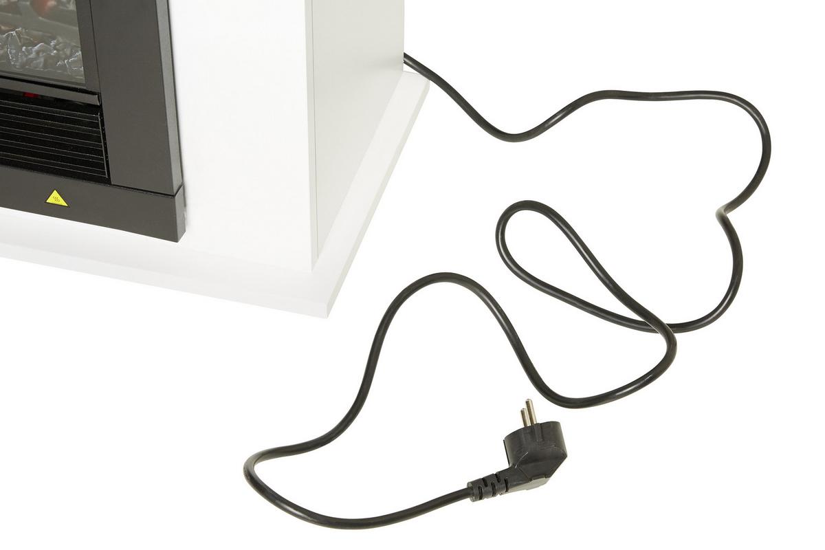 Elektrokamin 1800W weiß Flammeneffekt Geneva - Weiß, LIFESTYLE, Glas/Metall (70/71/22cm)