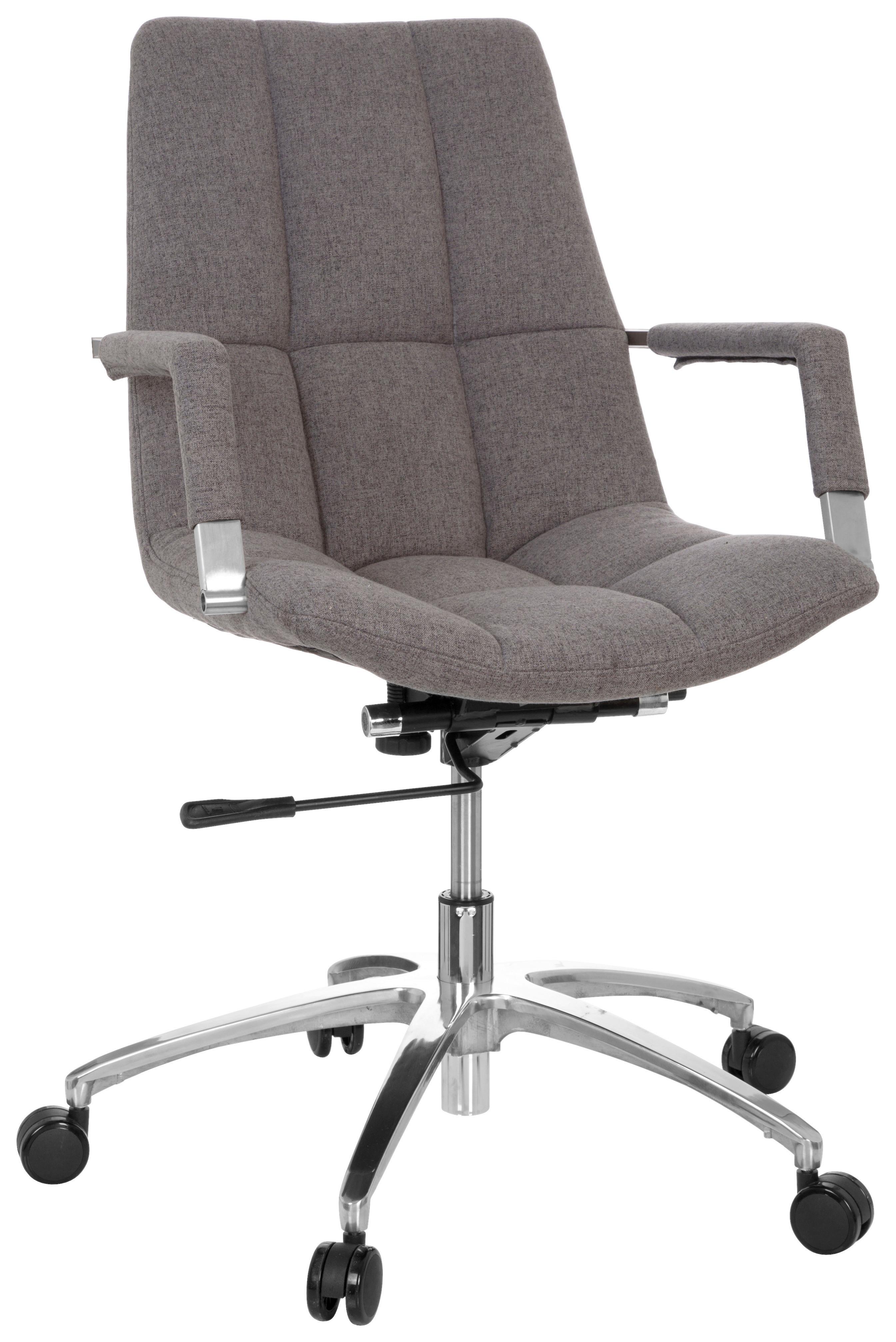 Drehstuhl Saranto Grau/Silberfarben - Silberfarben/Grau, MODERN, Kunststoff/Textil (58/102/60cm) - MID.YOU