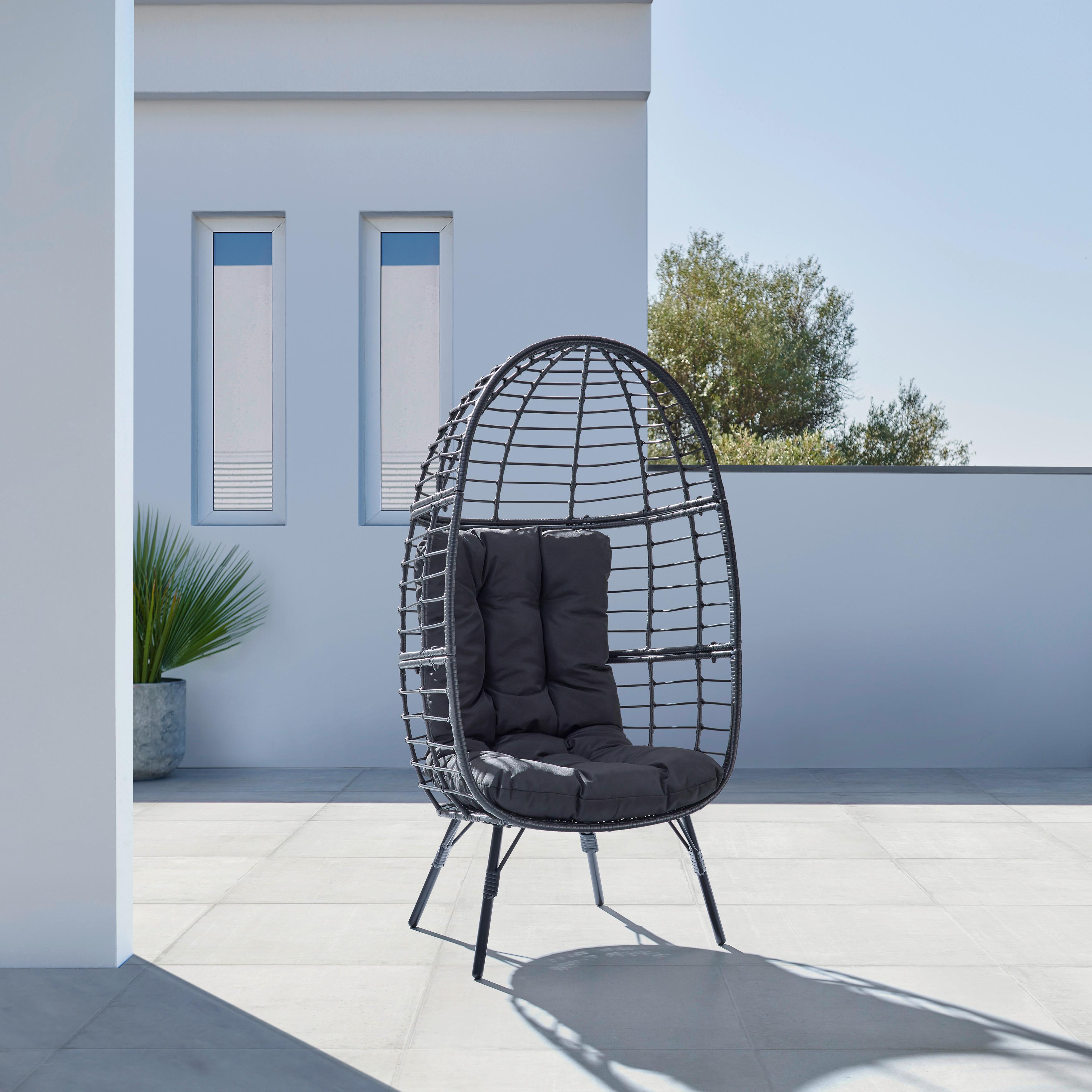 Kerti Relax Szék Nara - fekete, Modern, textil/fém (77/145/67cm) - Bessagi Garden