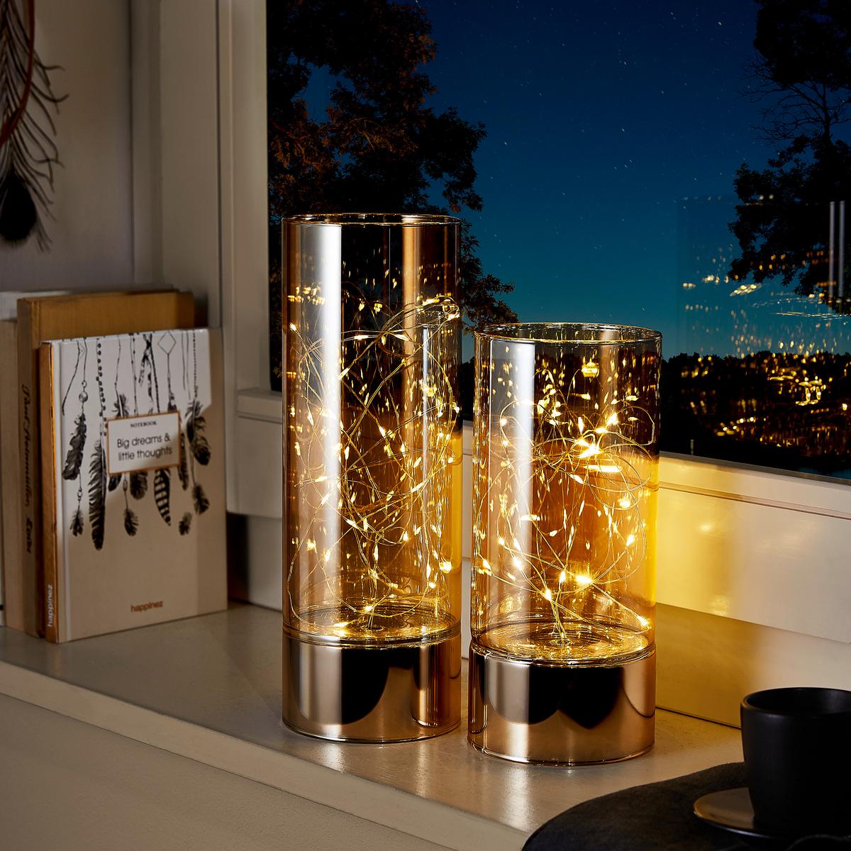 KOLUMNA DEKORACYJNA JP17737 - kolor złoty, Lifestyle, szkło (9/20cm) - X-Mas