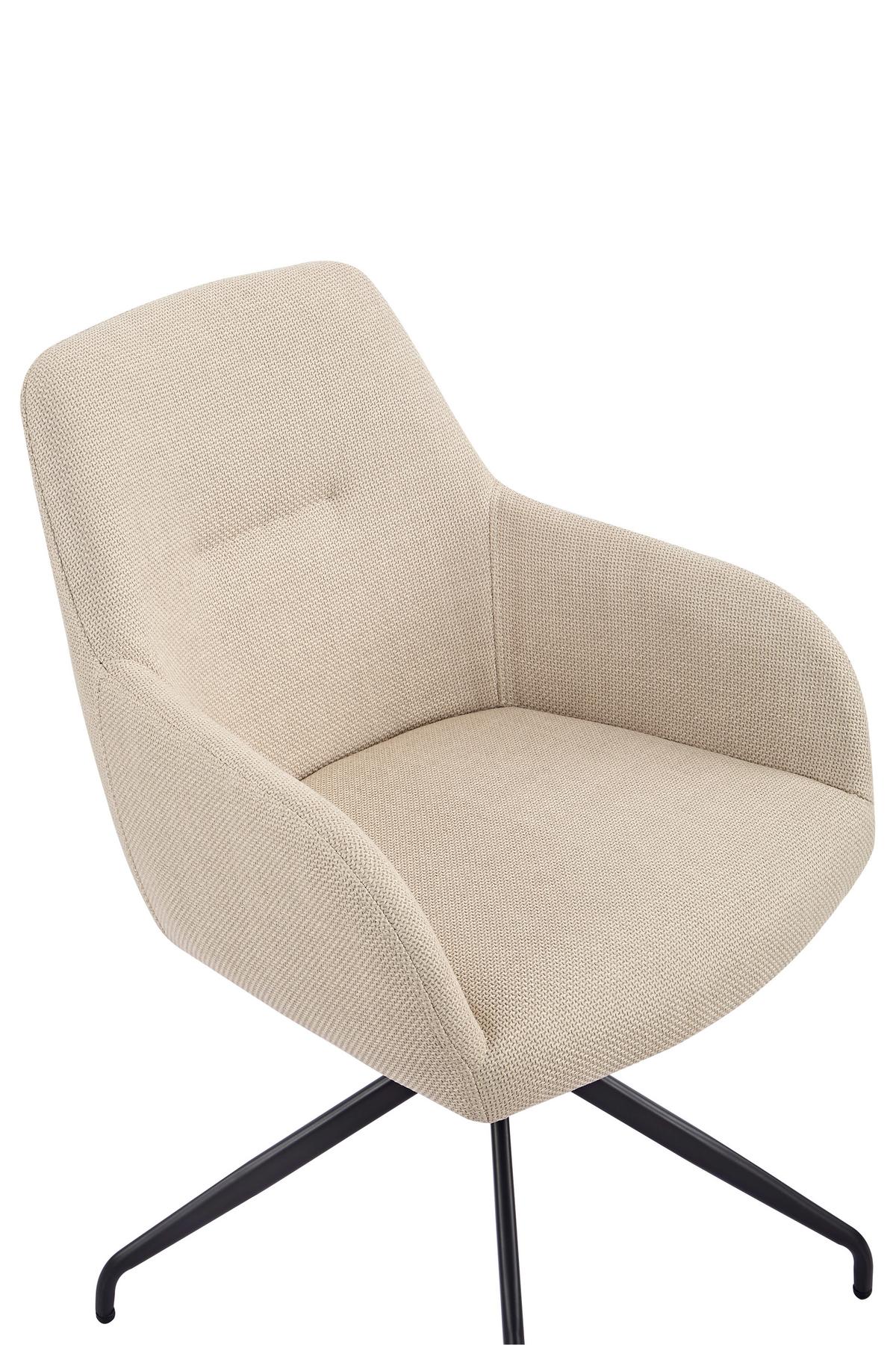 ARMLEHNSTUHL-SET TRIEST S 2ER-SET - Beige/Schwarz, MODERN, Textil/Metall (56/83/60cm) - MID.YOU