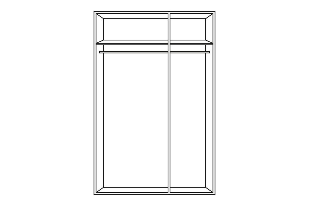 Omara S Klasičnimi Vrati Case, Siva - srebrne barve/siva, Basics, umetna masa/leseni material (136/197/54cm) - Boxxx