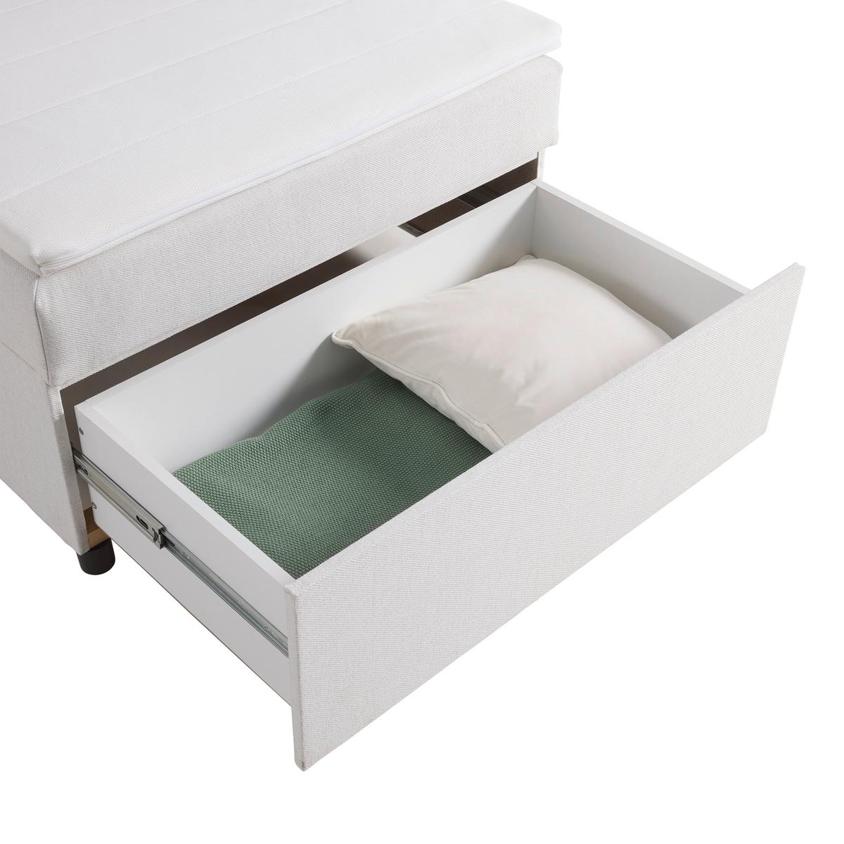 Boxbett Odin Creme ca. 120x200cm - Creme/Schwarz, KONVENTIONELL, Kunststoff/Textil (120/200cm) - Based