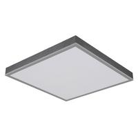 LED-DECKENLEUCHTE 416080AD2 DORO - Weiss/Dunkelgrau, Konventionell, Kunststoff/Metall (45/45/6,5cm) - Globo