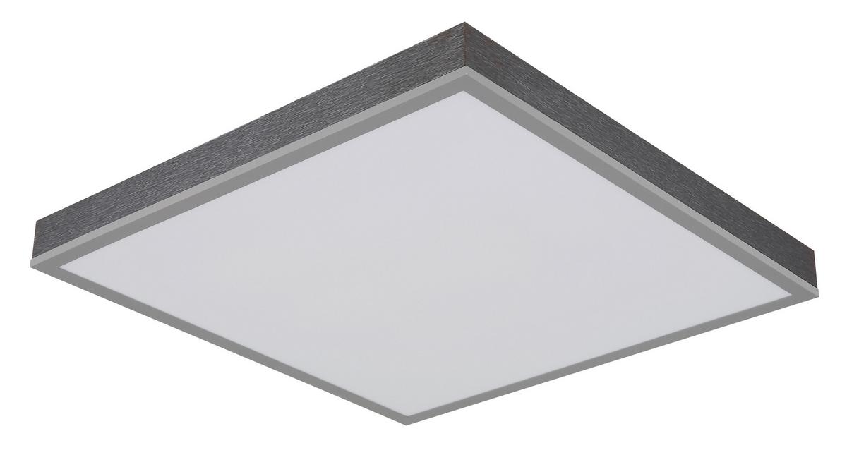 LED-DECKENLEUCHTE 416080AD2 DORO - Weiss/Dunkelgrau, Konventionell, Kunststoff/Metall (45/45/6,5cm) - Globo