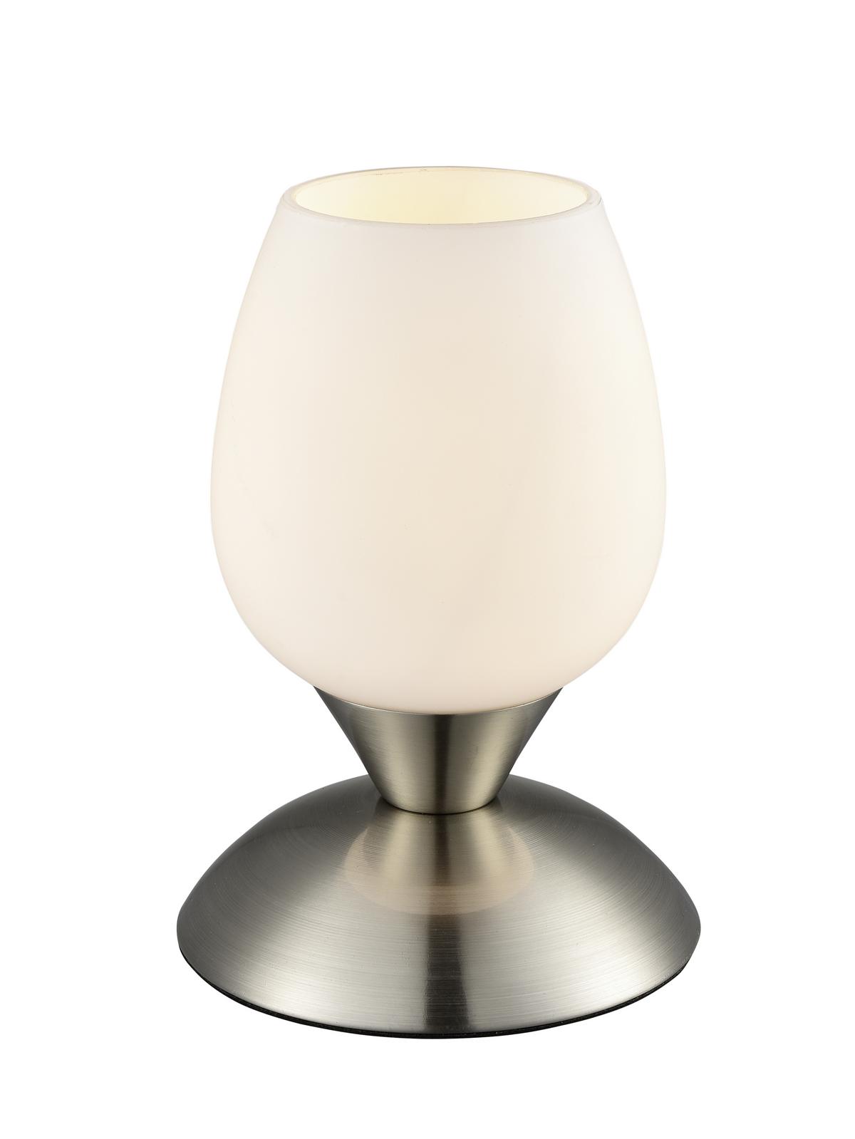 Asztali Lámpa Cup - ezüstszínű/fehér, Modern, Üveg/fém (12,5/18cm) - Mömax