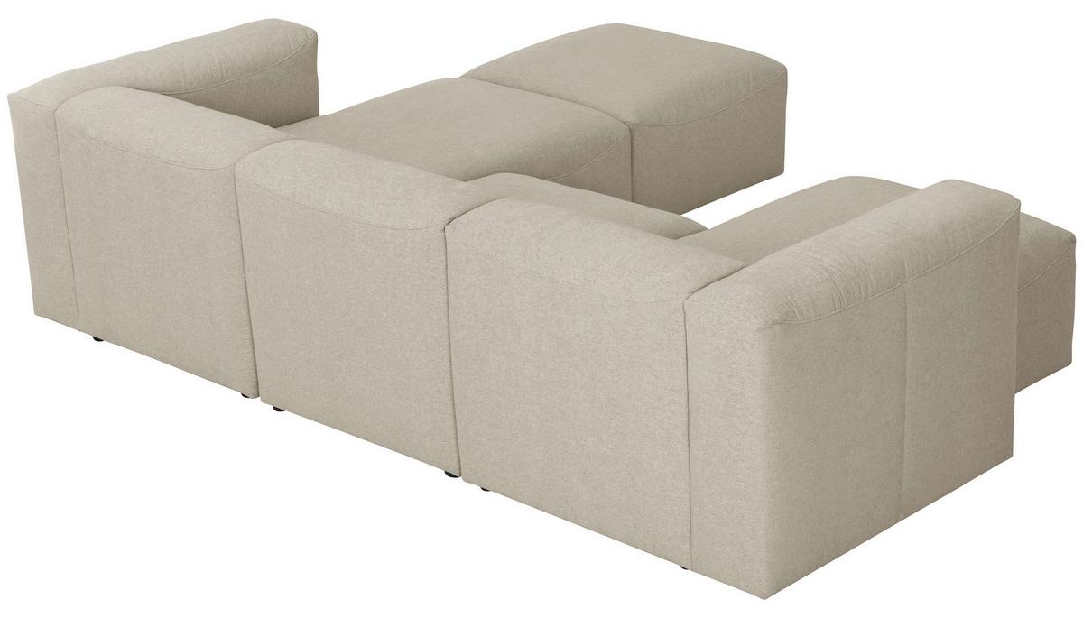 WOHNLANDSCHAFT LENA - Creme, Design, Kunststoff/Textil (160/275/235cm) - Max Winzer