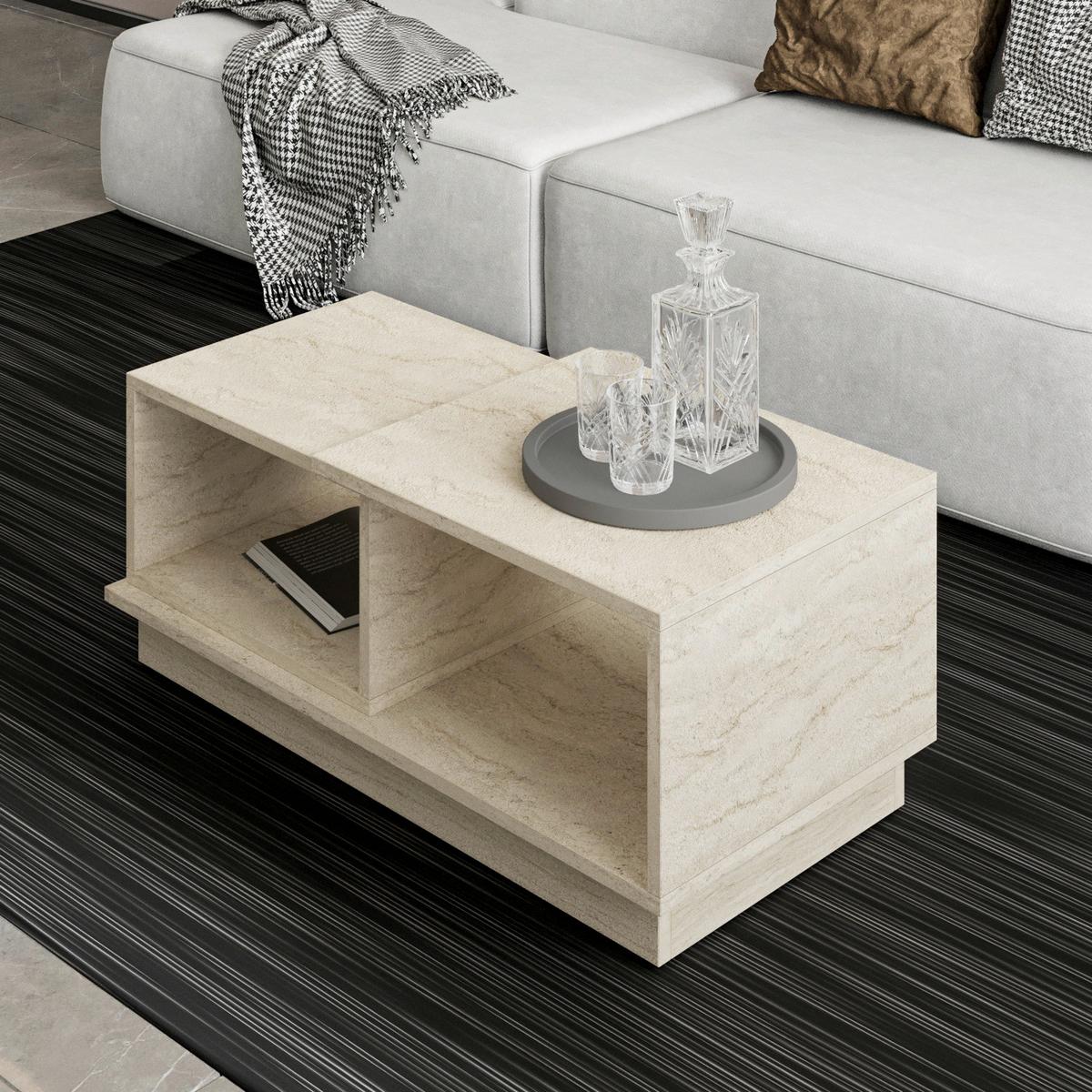 COUCHTISCH CONCEPT COUCHTISCH - Beige, Design, Holzwerkstoff (90/45/36cm) - Livetastic