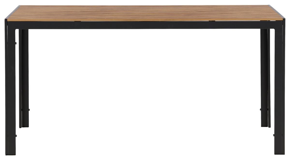 Gartentisch Break ca. 150x90 cm Natur - Schwarz/Naturfarben, KONVENTIONELL, Kunststoff/Metall (150/90/75cm) - Gardenson