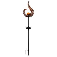 Solarna Svetilka Fuego, S Sijalko - zlate barve/rumena, Design, kovina/steklo (16,5/6,5/90cm) - Globo