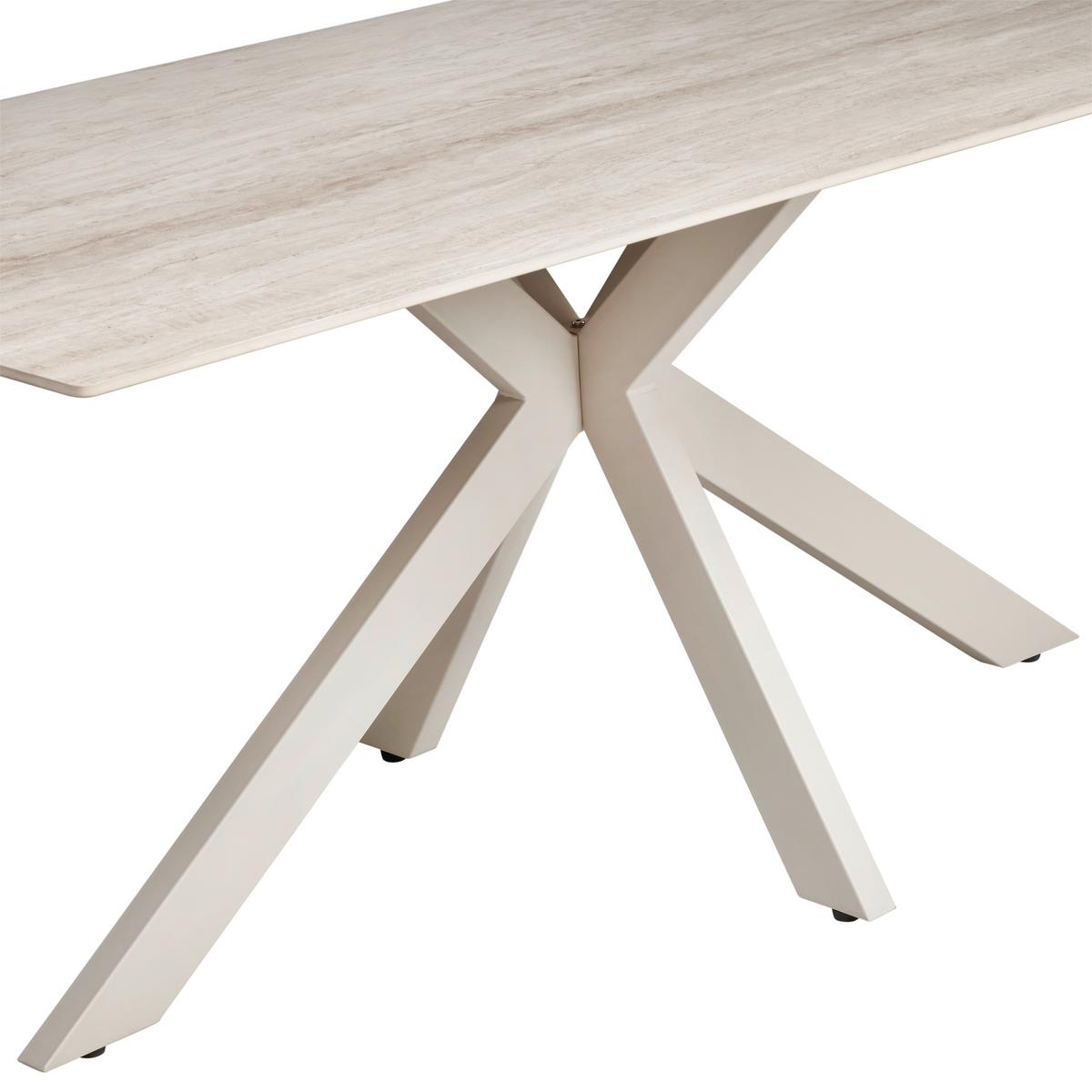 Jedilna Miza Logan, Bež, 180x90 - bež, Konvencionalno, kovina/keramika (180/90/76cm) - MID.YOU