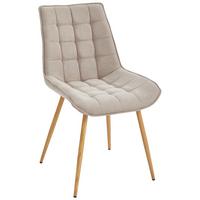 KRZESŁO LENA - kolor dębowy/taupe, Modern, metal/tkanina (51/88/62cm) - Livetastic