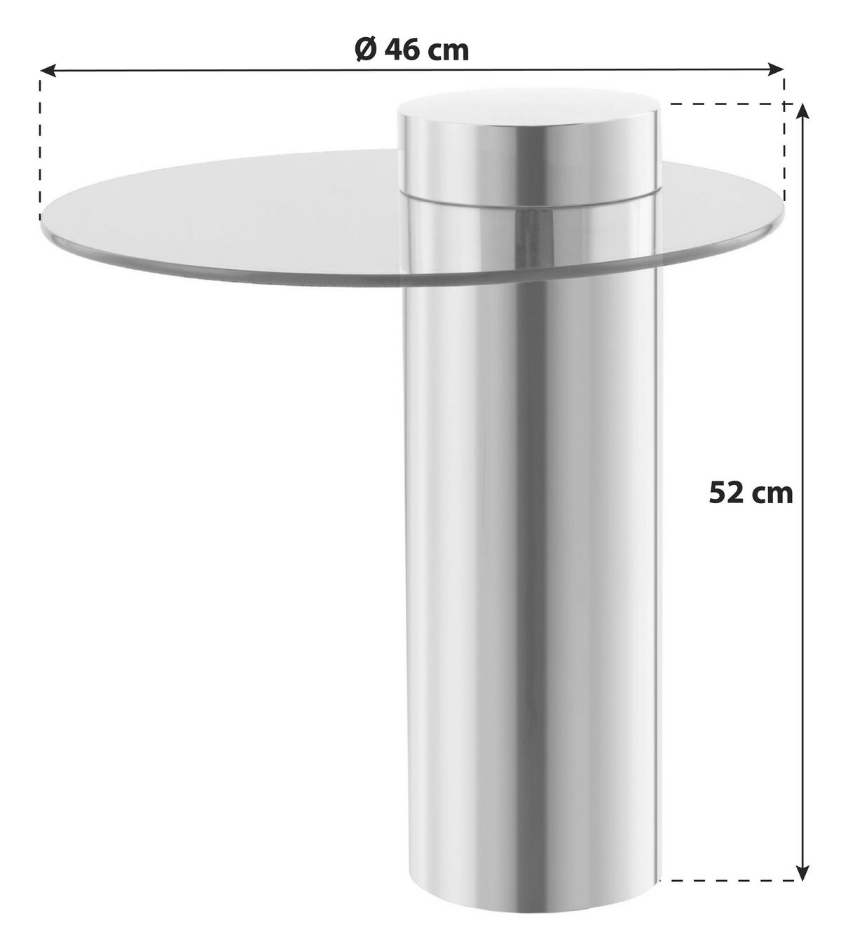 BEISTELLTISCH 9ZKRS-SIV-GRY - Silberfarben/Grau, Modern, Glas/Metall (46/46/52cm) - Kayoom