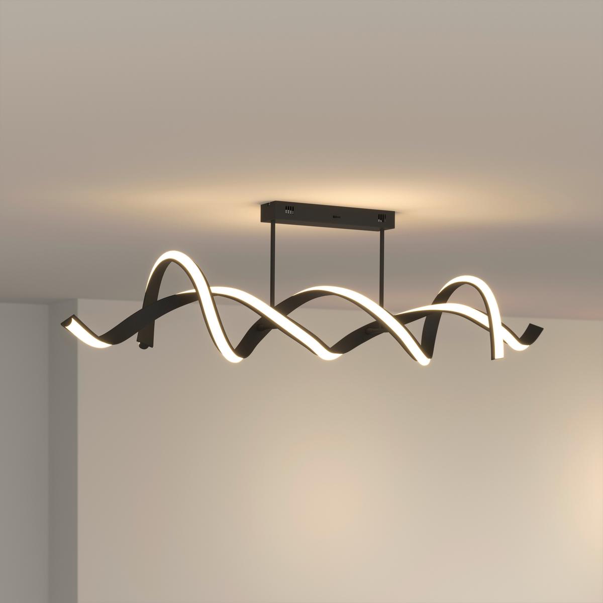 LAMPA SUFITOWA LED BRACKNELL - czarny, Design, tworzywo sztuczne/metal (120/22/32cm) - Novel