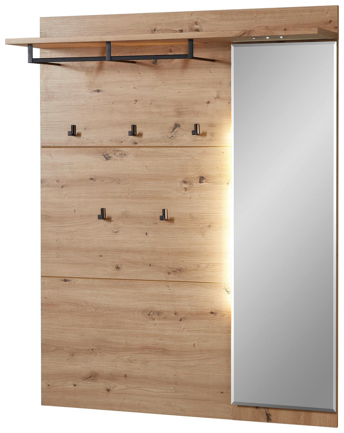 PANEL DO PRZEDPOKOJU DETROIT - dąb artisan, Design, materiał drewnopochodny/metal (120/153/30cm) - Voleo