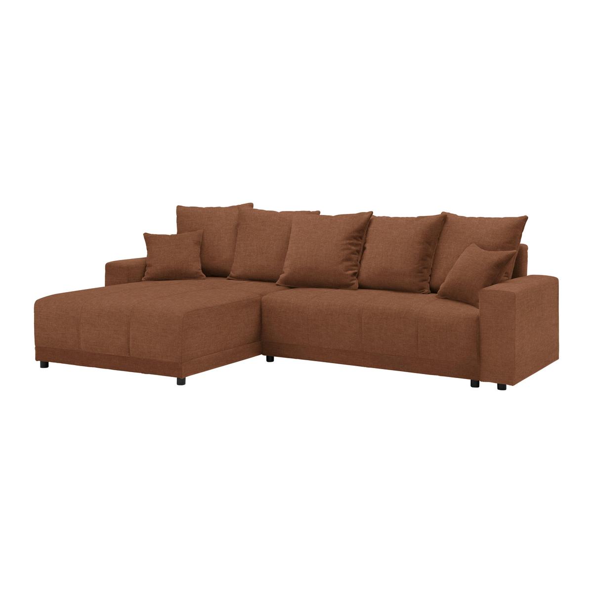 Ecksofa Alatri Cognac - Cognac/Schwarz, MODERN, Kunststoff/Textil (289/90/176cm) - Based