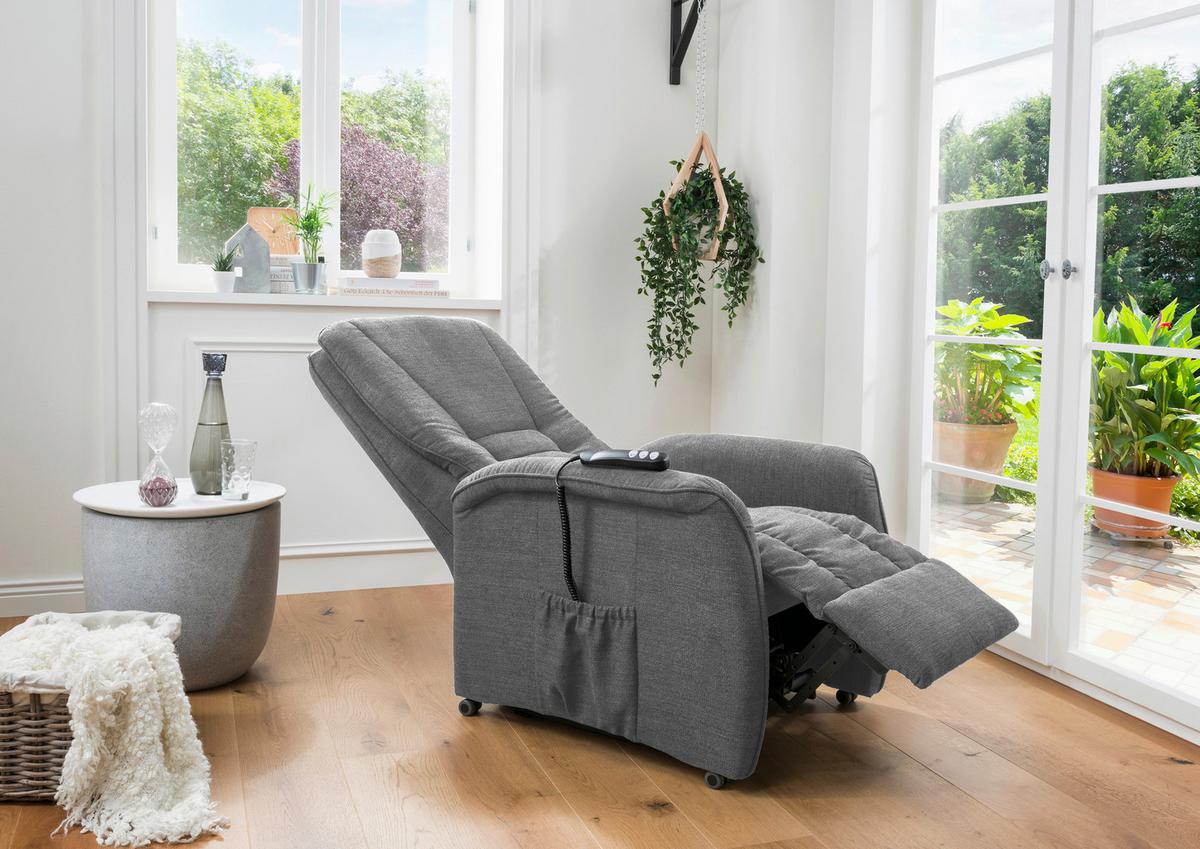 Relaxsessel Harry Dunkelgrau Nylon/Struktur - Dunkelgrau/Schwarz, Design, Kunststoff/Textil (77/107/88cm) - Livetastic