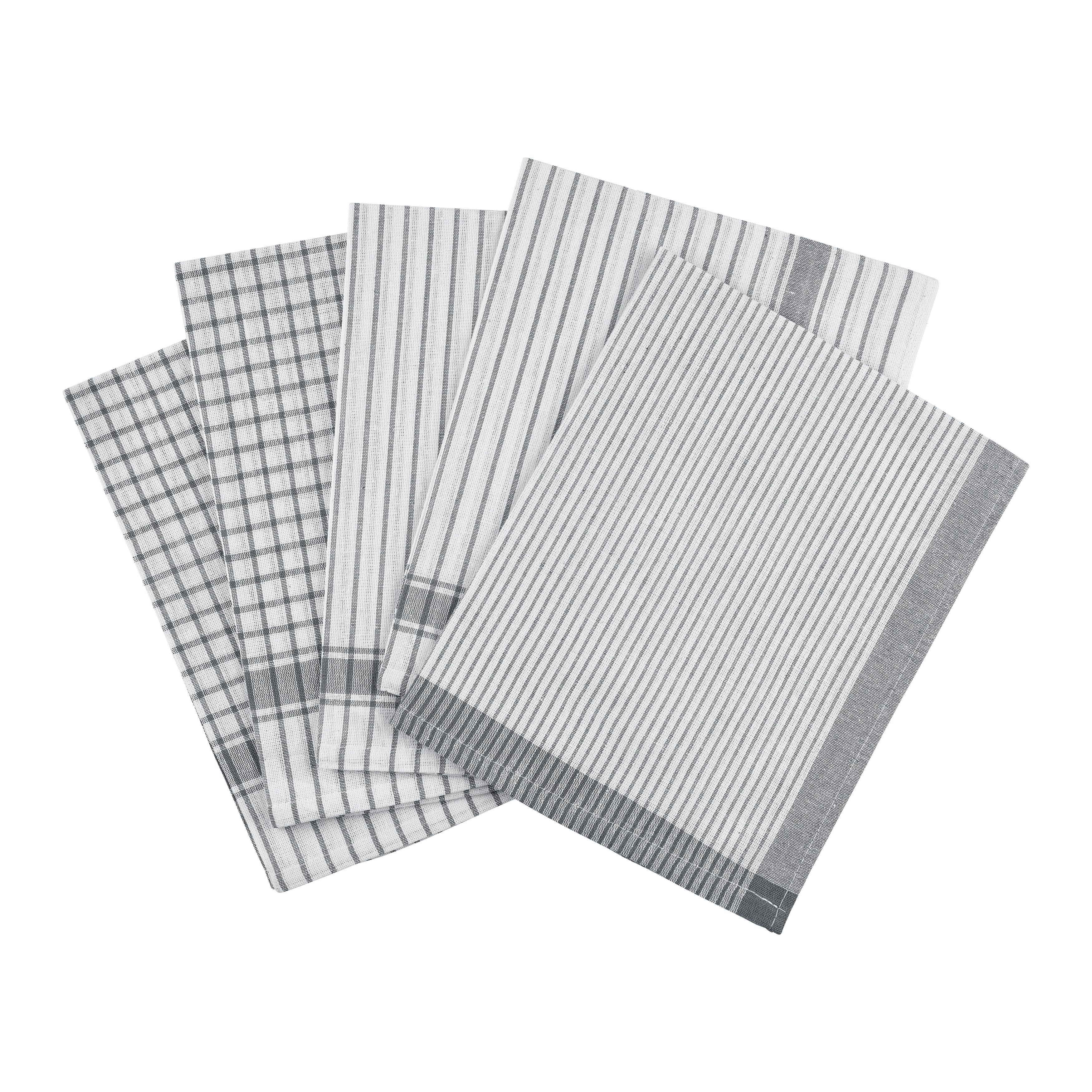 Geschirrtuchset Klaus in diversen Farben, 5er Set - Blau/Rot, KONVENTIONELL, Textil (50/70cm) - Modern Living