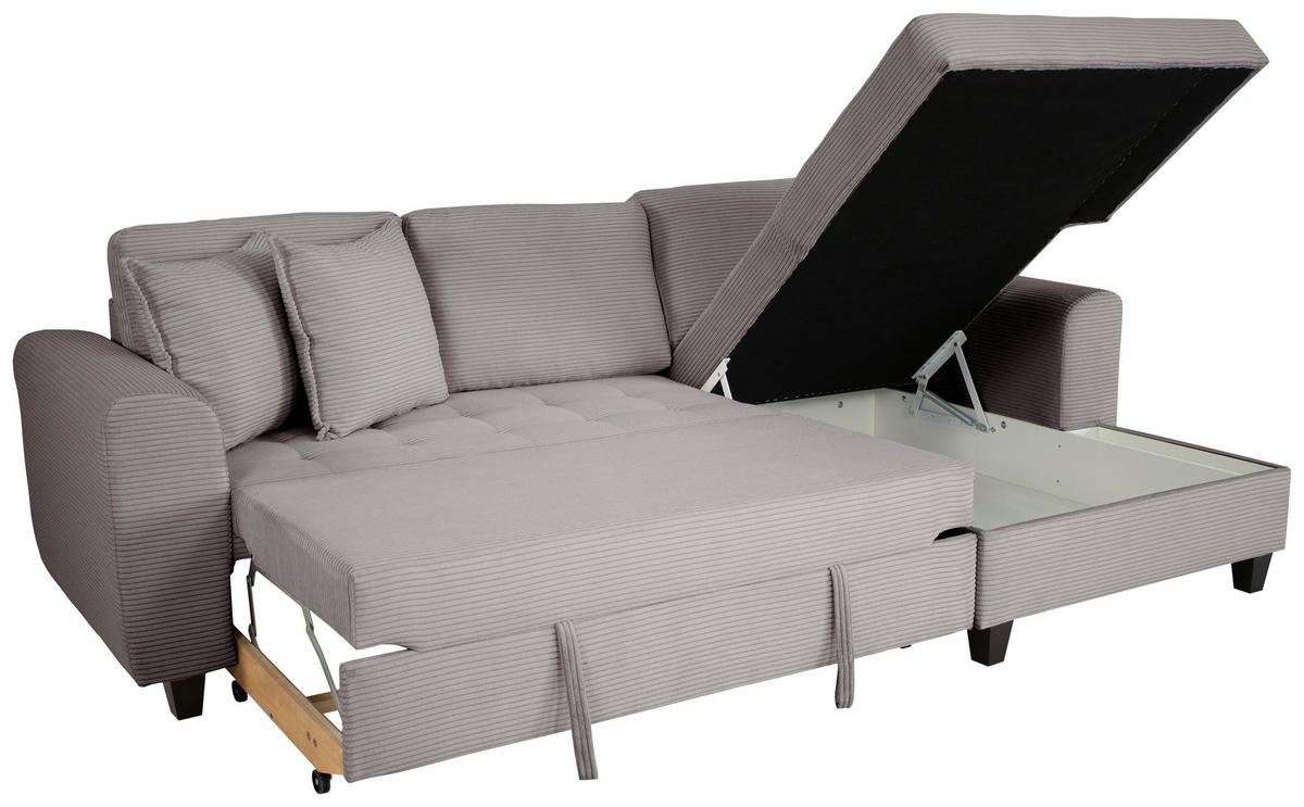 Kutna Garnitura Moritz - siva, Trend, tekstil (265/155cm) - Modern Living