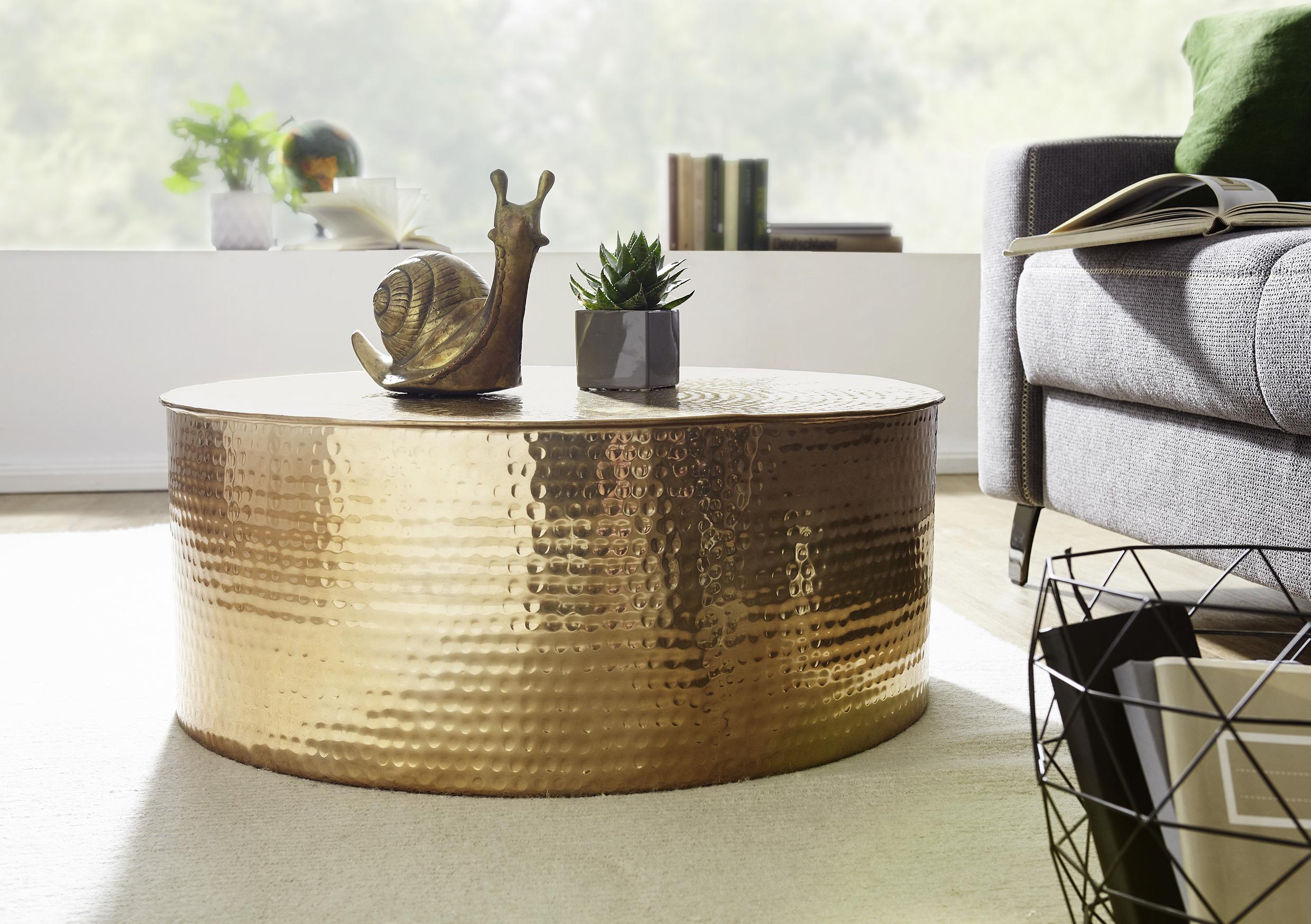 Couchtisch "WL5.486" , Ø ca. 75 cm, gold - Goldfarben, LIFESTYLE, Metall (75/75/31cm) - MID.YOU