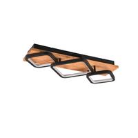 LED-Deckenleuchte Rama Braun/Schwarz max. 32 Watt - Schwarz/Braun, Design, Holz/Metall (72/12,5/32,5cm) - Trio Leuchten