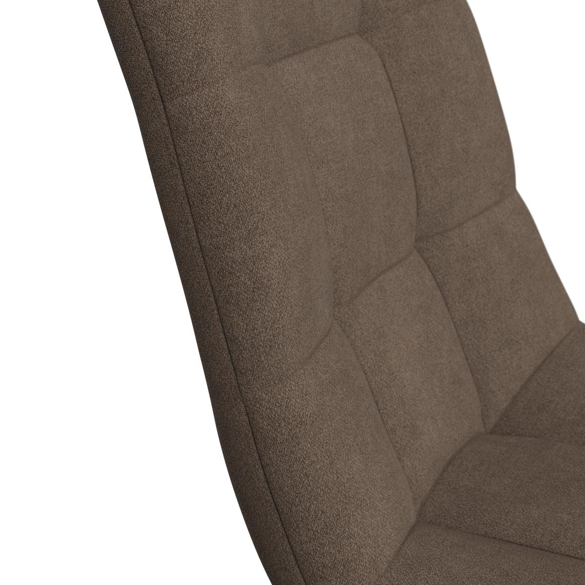 Stuhl Suri Braun Chenille Drehbar Gepolstert - Hellgrau/Schwarz, MODERN, Holz/Textil (46/88/62cm) - Bessagi Home