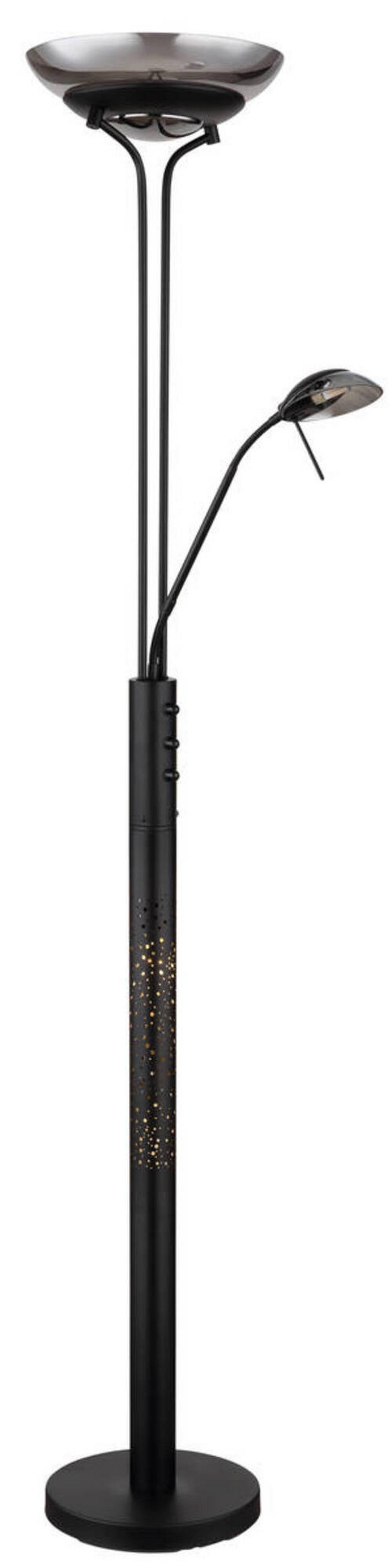 LED-STEHLEUCHTE 58908 - Schwarz, Design, Glas/Metall (40/180cm) - Globo