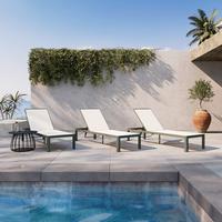 Ležaljka Vrtna New York - zelena/bež, Moderno, metal/tekstil (198/33/65cm) - Mömax