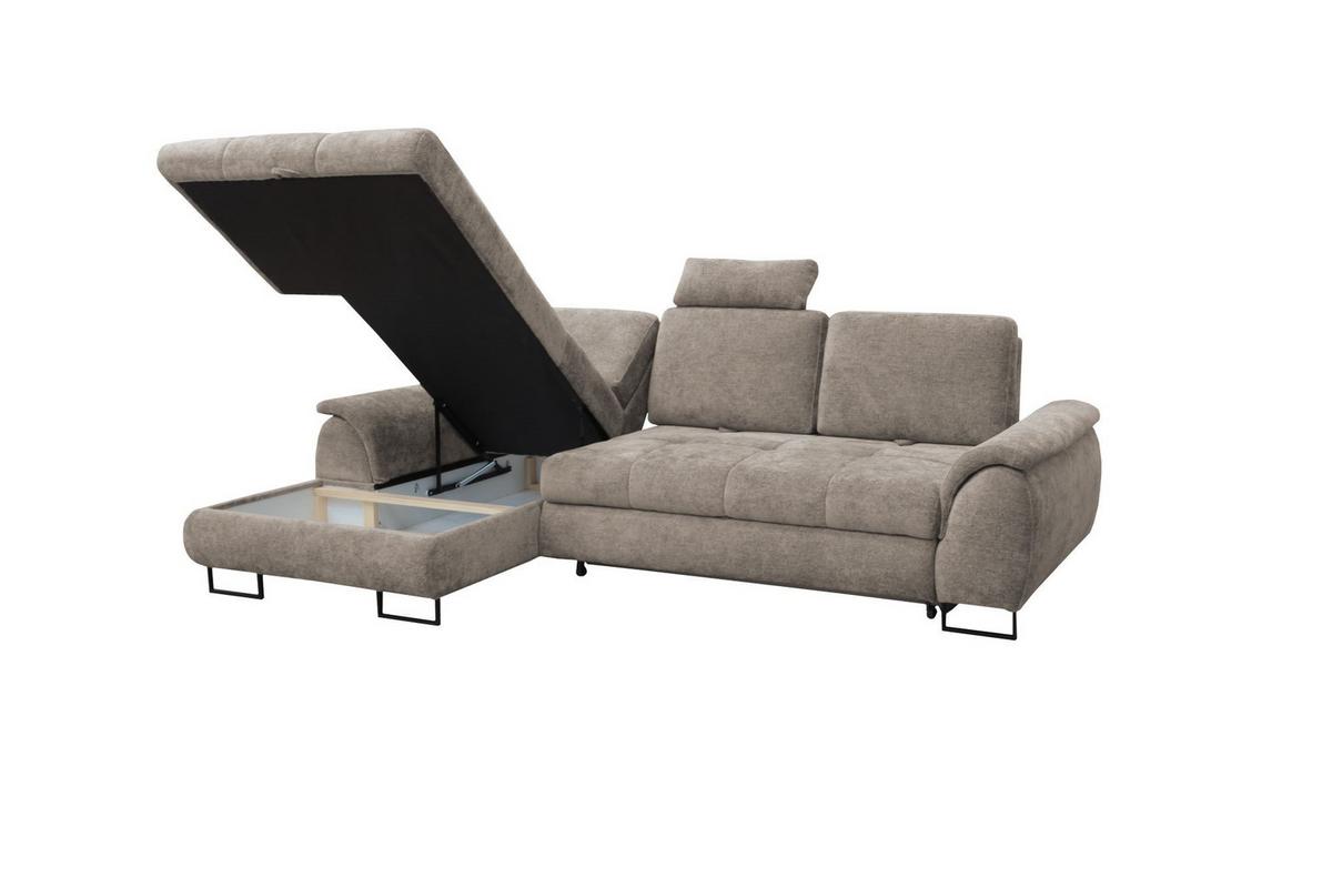 Kutna Garnitura Lago - sivo-smeđa/crna, Moderno (176/95/272cm) - Modern Living