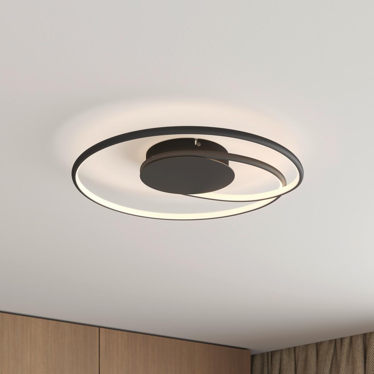 LAMPA SUFITOWA LED BIRMINGHAM *SBN* - czarny, Lifestyle, tworzywo sztuczne/metal (45/8cm) - Novel