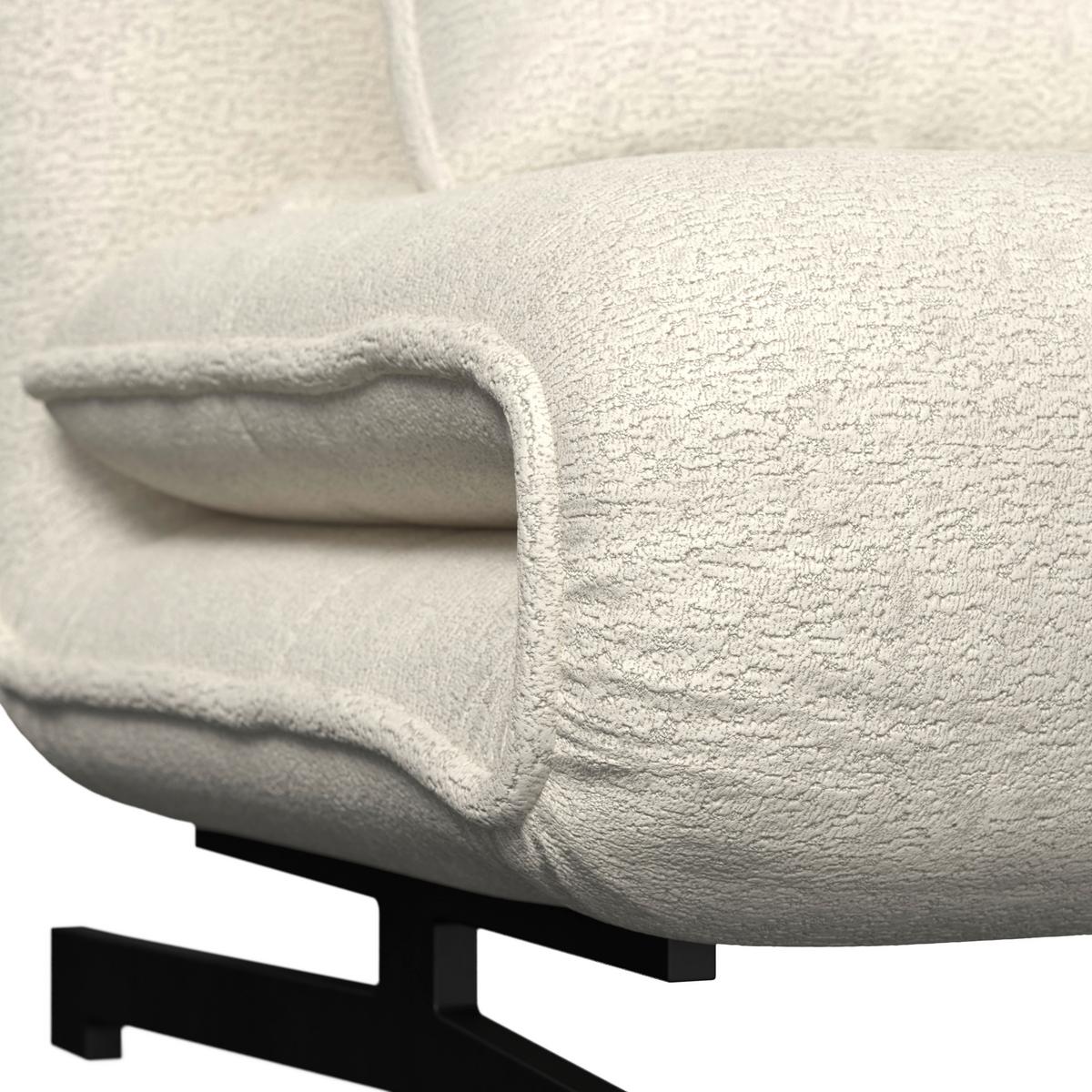 Schlafsessel Luna Bouclé Weiß - Schwarz/Weiß, MODERN, Textil/Metall (92/40/66cm) - Bessagi Home