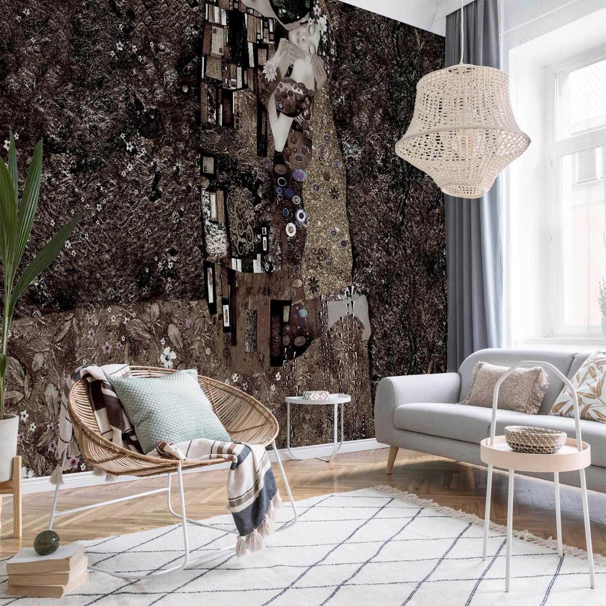 Fototapeta Recalling Tenderness, 200x140cm - siva/rjava, Trendi, tekstil (200/140cm) - artgeist