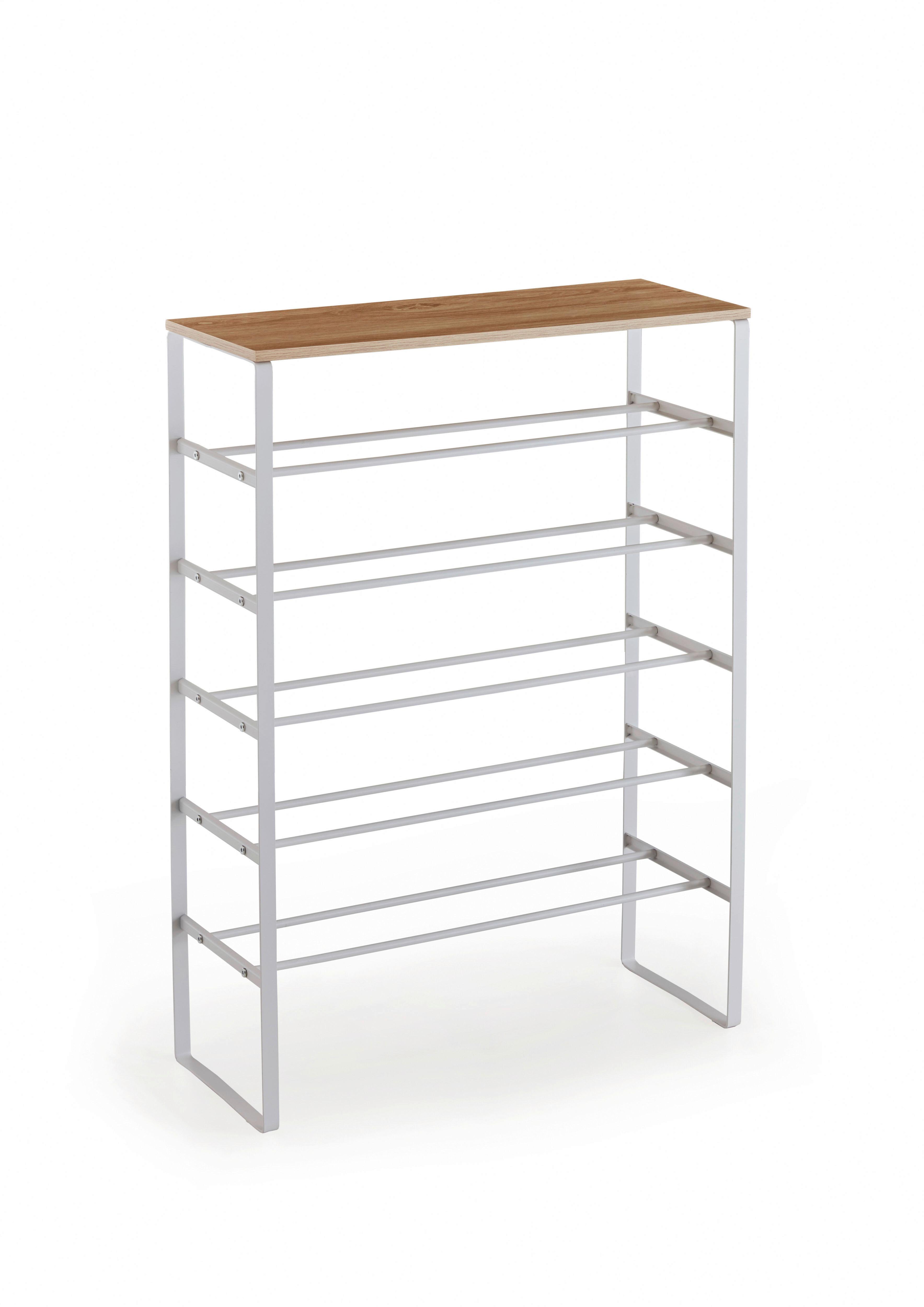 SCHUHREGAL KLEINMÖBEL - Weiss, Design, Holzwerkstoff/Metall (66/90/25cm) - MID.YOU