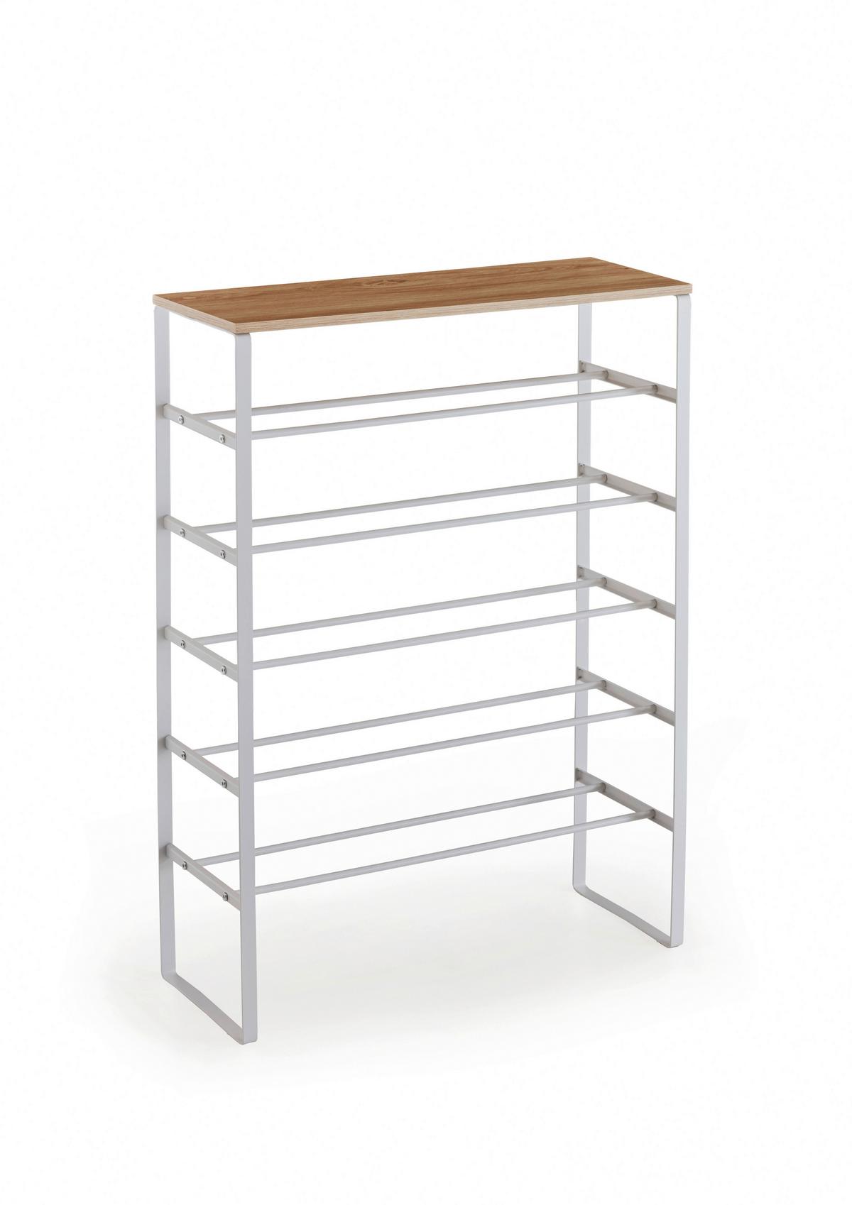 SCHUHREGAL KLEINMÖBEL - Weiss, Design, Holzwerkstoff/Metall (66/90/25cm) - MID.YOU
