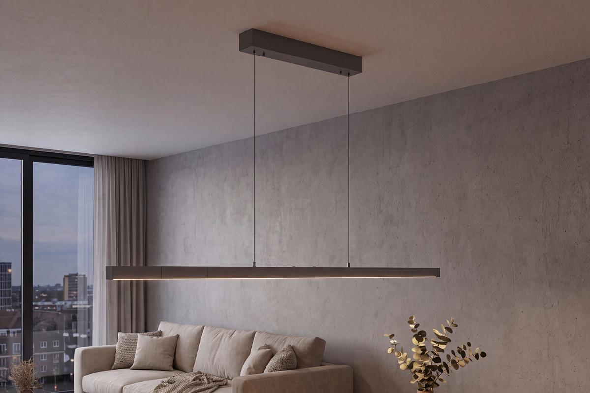 LAMPA WISZĄCA LED 2598-13 ADRIANA - antracytowy, Design, tworzywo sztuczne/metal (179/55/150cm) - Paul Neuhaus